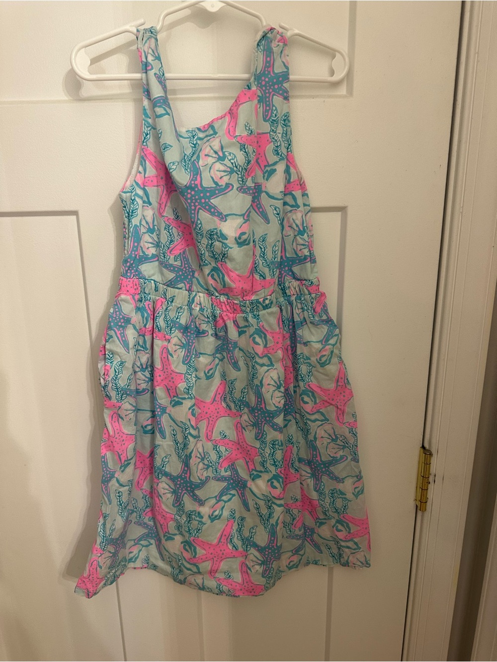Vineyard Vines Girls' Starfish Print Dress - Pink & Aqua